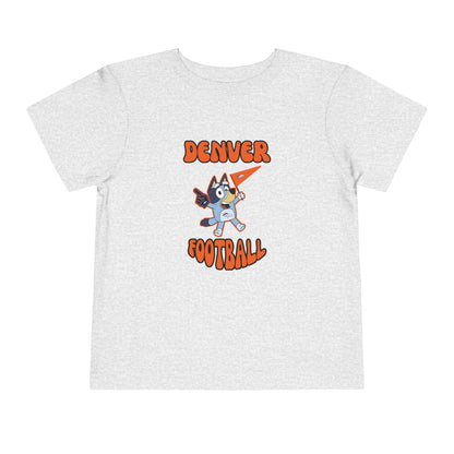 Toddler Bluey Design Denver Broncos Football  -Inspired T-Shirt