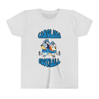 Youth Bluey & Bingo Design Carolina Panthers Football - Inspired T-Shirt