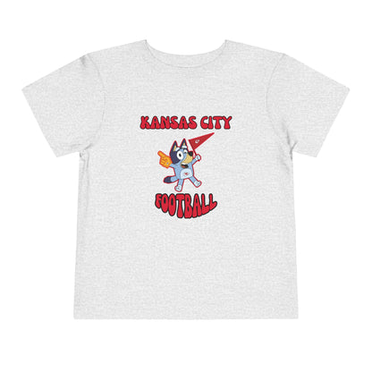 Toddler Bluey Design Kansas City Chiefs Football -Inspired T-Shirt