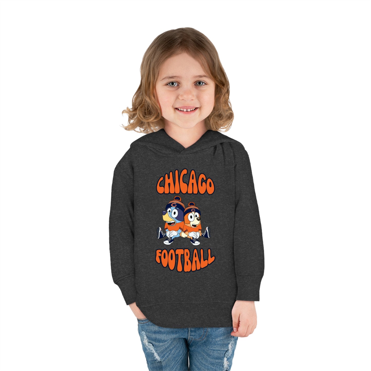 Toddler Bluey & Bingo Design Bears Football - Inspired Pullover Fleece Hoodie