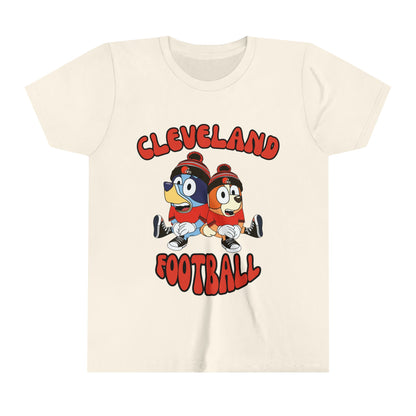 Youth Bluey & Bingo Design Browns Football - Inspired T-Shirt