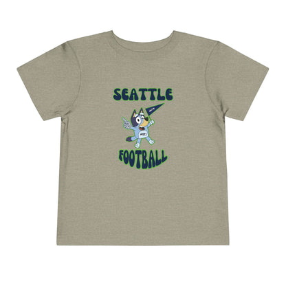 Toddler Bluey Design Seattle Seahawks Football -Inspired T-Shirt