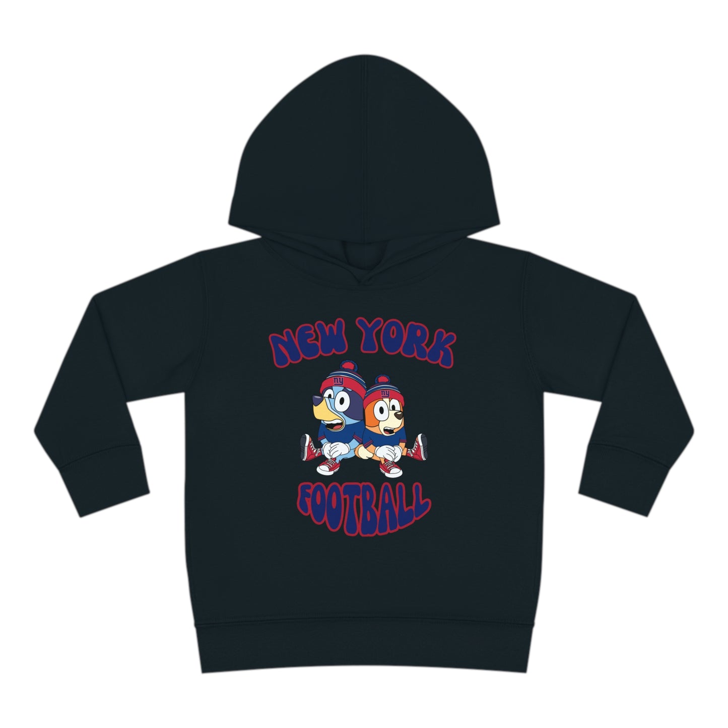 Toddler Bluey & Bingo Design New York Giants Football - Inspired Pullover Fleece Hoodie