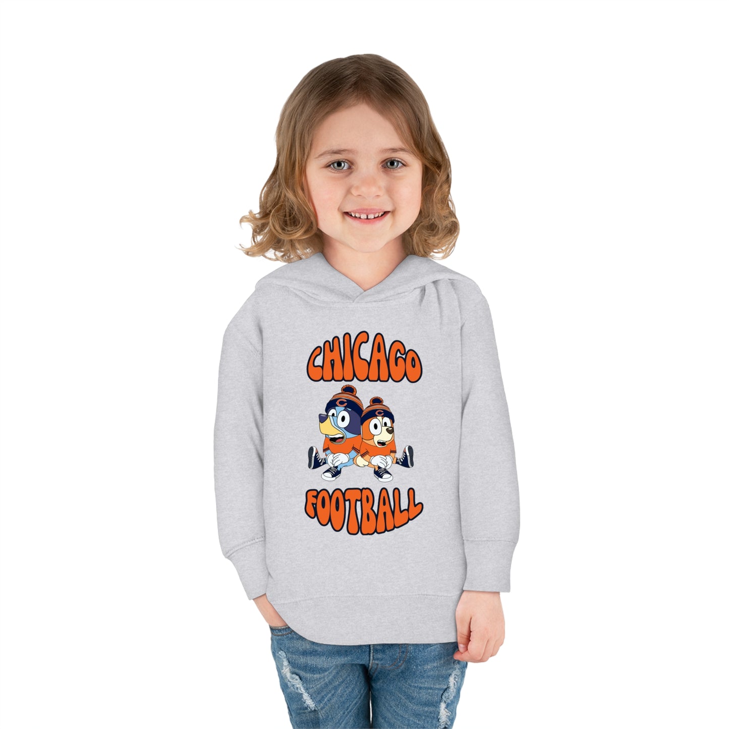 Toddler Bluey & Bingo Design Bears Football - Inspired Pullover Fleece Hoodie