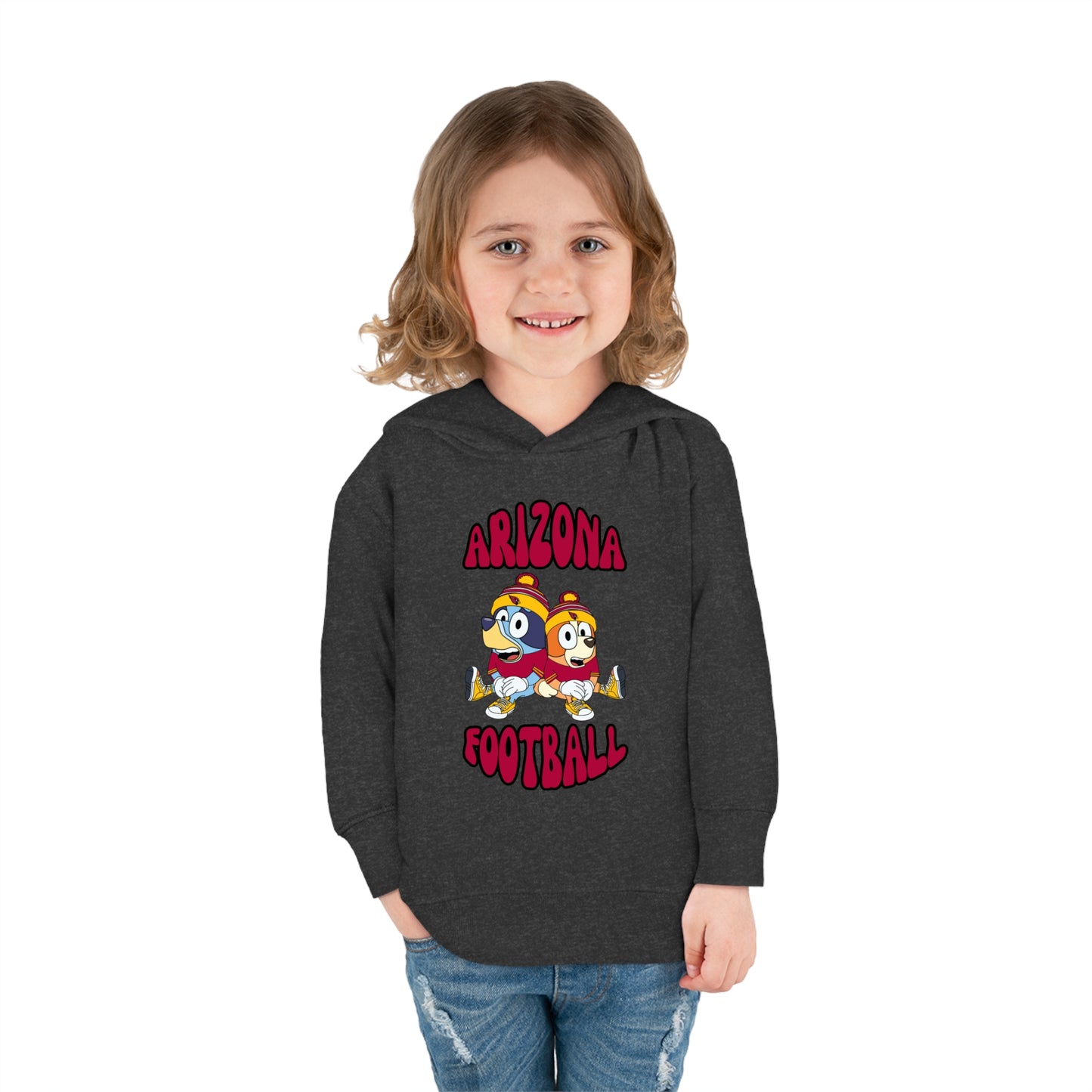 Toddler Bluey & Bingo Design Cardinals Football - Inspired Pullover Fleece Hoodie