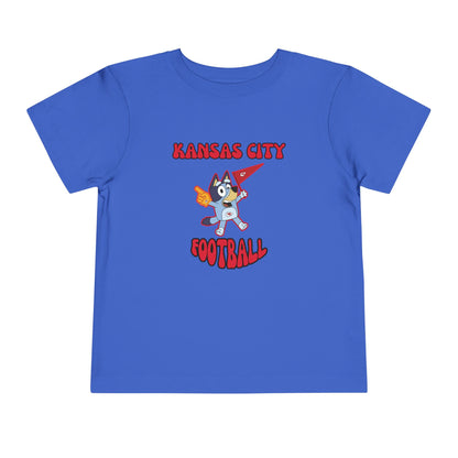 Toddler Bluey Design Kansas City Chiefs Football -Inspired T-Shirt