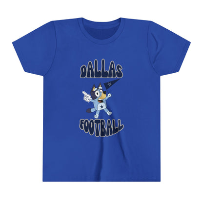 Youth Bluey Design Dallas Cowboys Football -Inspired T-Shirt