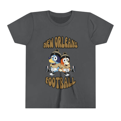 Youth Bluey & Bingo Design Saints Football - Inspired T-Shirt