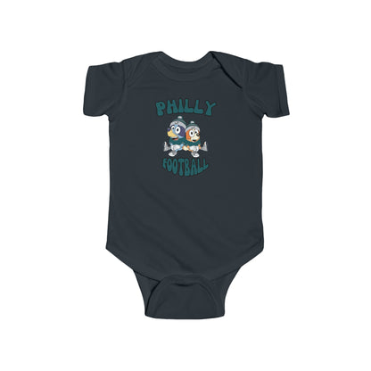 Infant Bluey & Bingo Design Philadelphia Eagles Football - Inspired Onesie