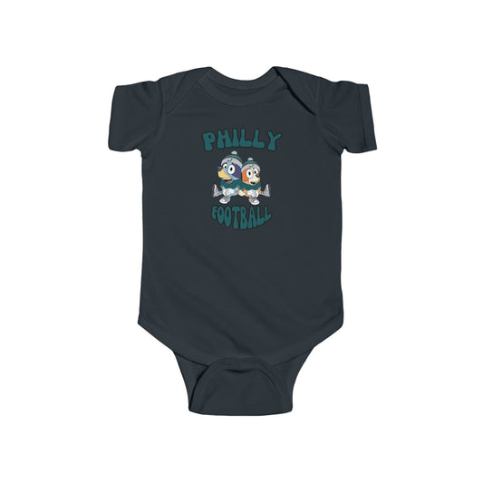 Infant Bluey & Bingo Design Philadelphia Eagles Football - Inspired Onesie