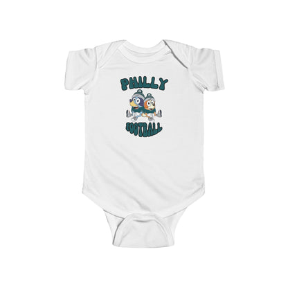 Infant Bluey & Bingo Design Philadelphia Eagles Football - Inspired Onesie