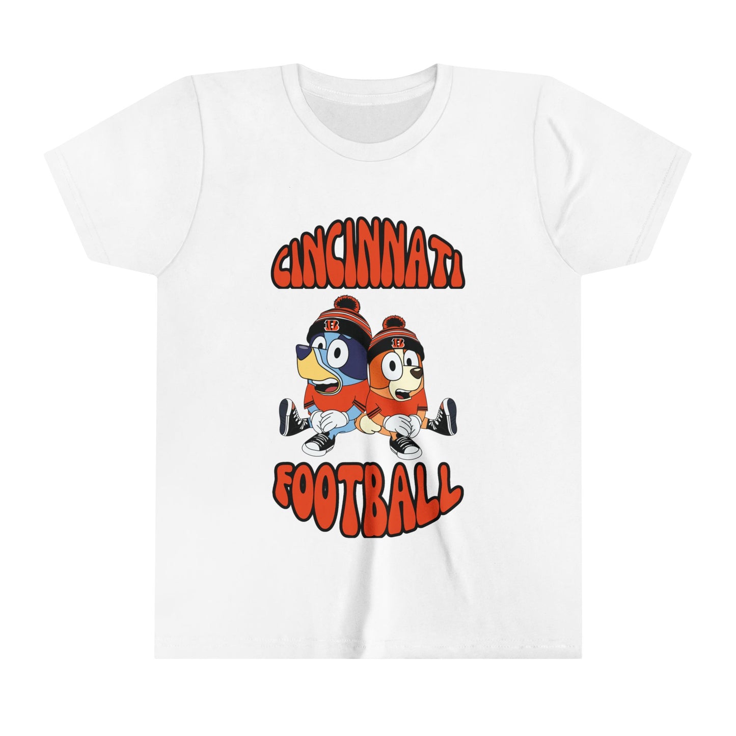 Youth Bluey & Bingo Design Cincinnati Bengals Football - Inspired T-Shirt