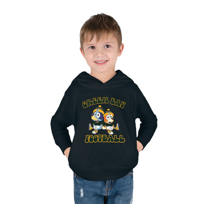 Toddler Bluey & Bingo Design Green Bay Football - Inspired Pullover Fleece Hoodie