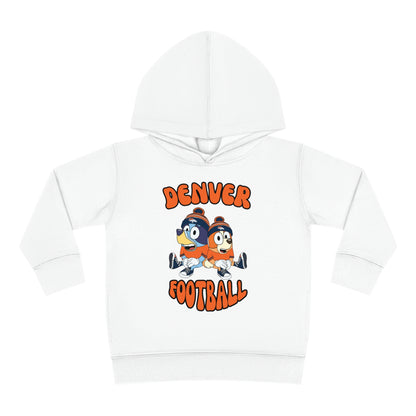 Toddler Bluey & Bingo Design Broncos Football - Inspired Pullover Fleece Hoodie