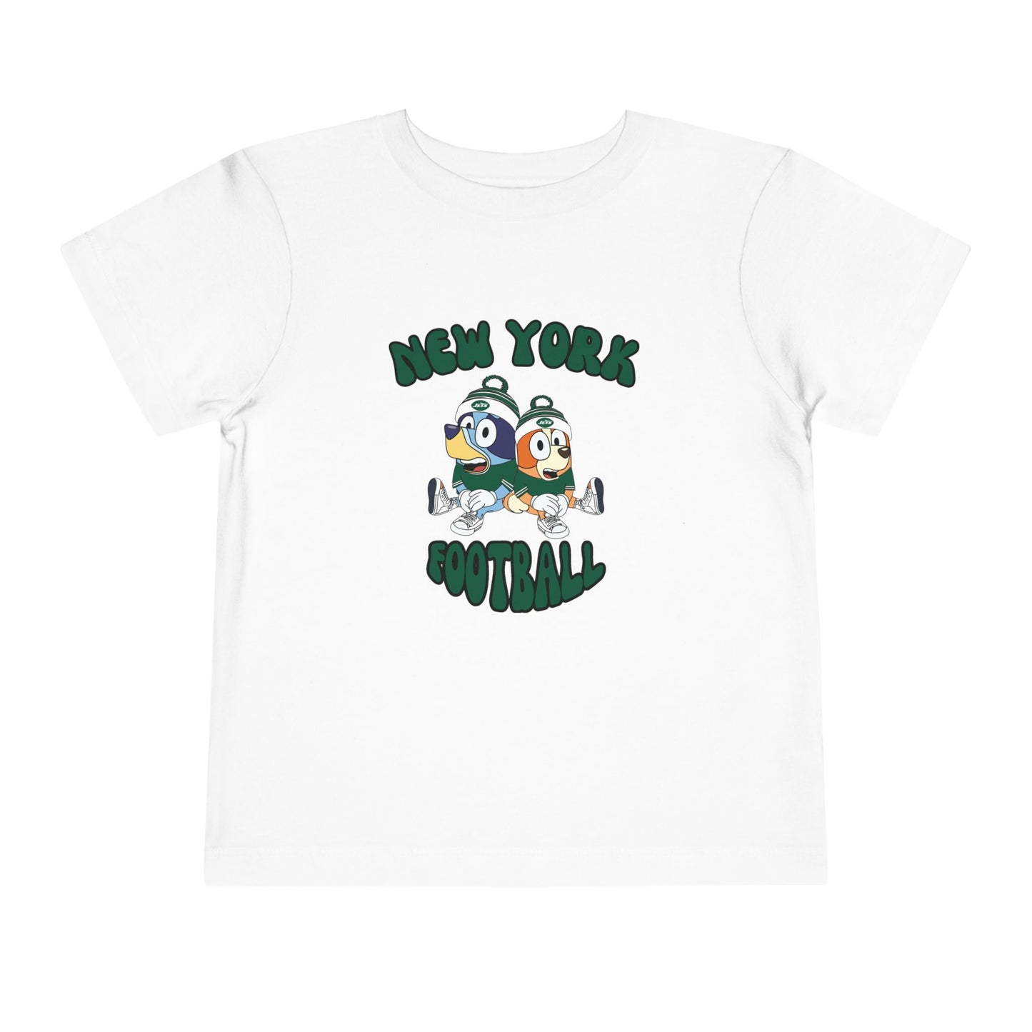 Toddler Bluey & Bingo Design New York Jets Football - Inspired T-Shirt