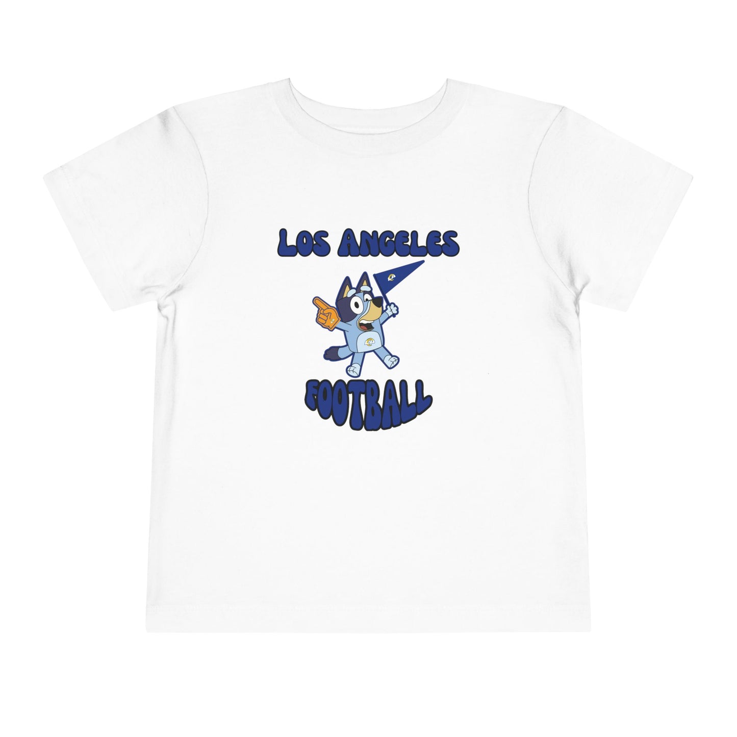 Toddler Bluey Design Las Angeles Rams Football -Inspired T-Shirt