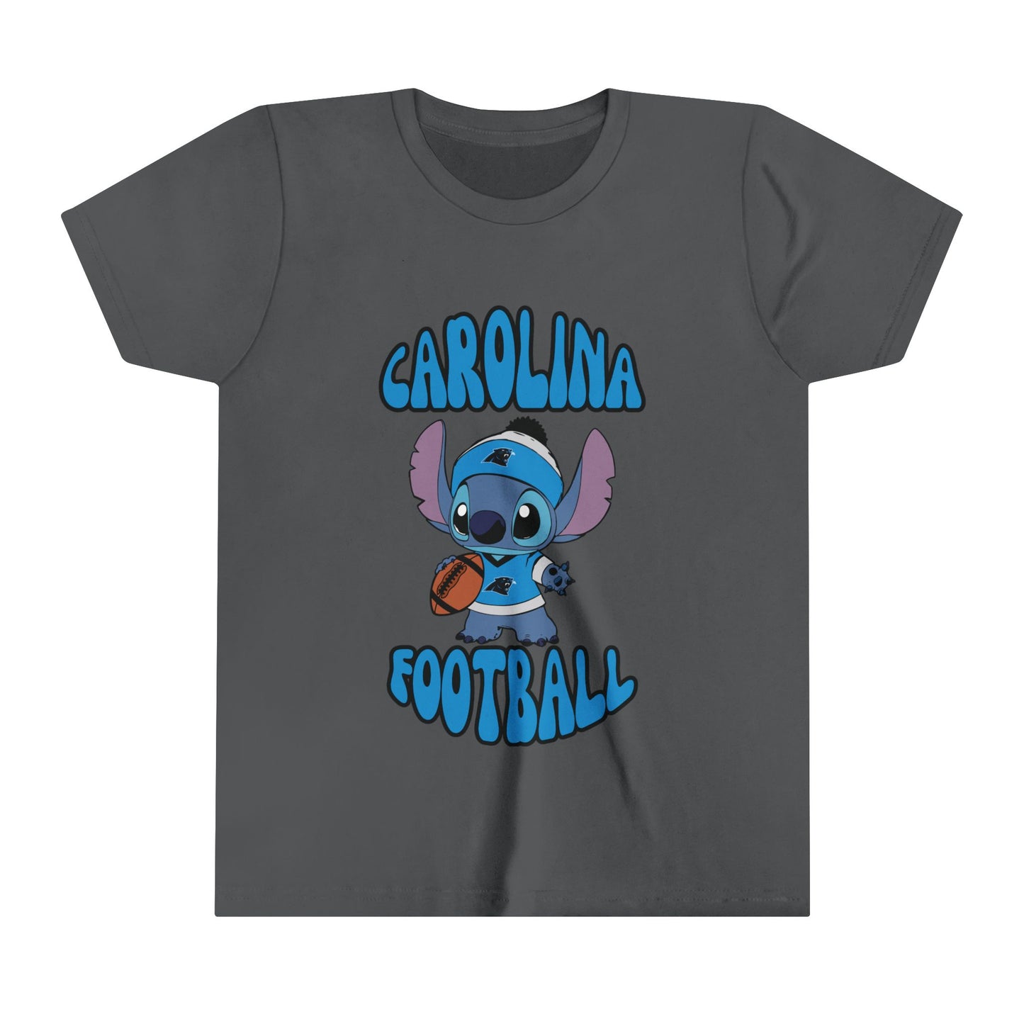 Youth Stitch  Design Panthers Football - Inspired T-Shirt