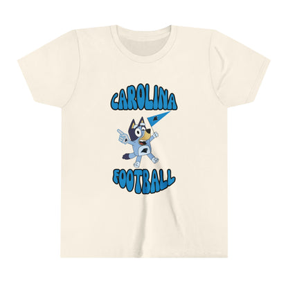 Youth Bluey Design Carolina Panthers Football -Inspired T-Shirt