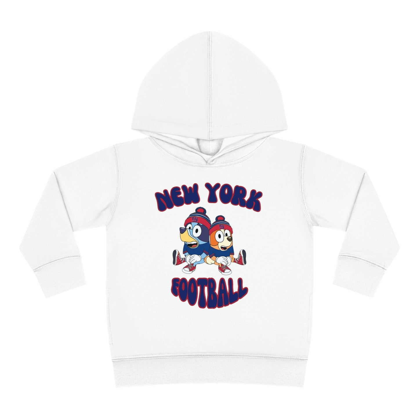 Toddler Bluey & Bingo Design New York Giants Football - Inspired Pullover Fleece Hoodie