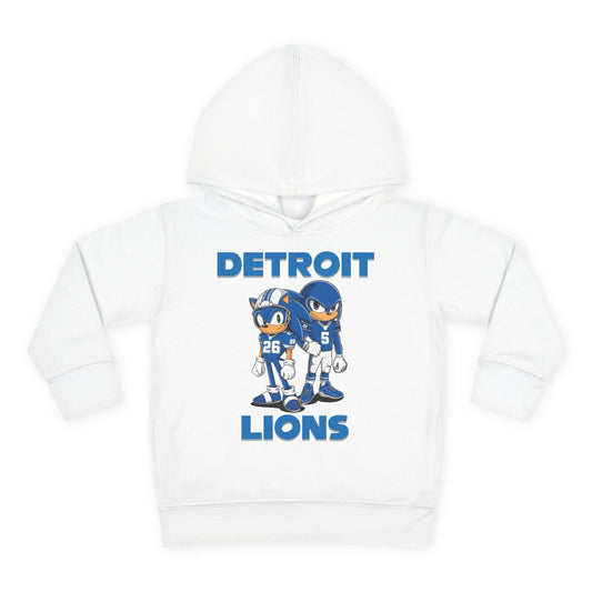 Toddler Pullover Fleece Hoodie - Sonic and Knuckles Jahmyr Gibbs and David Montgomery Detroit Lions Theme