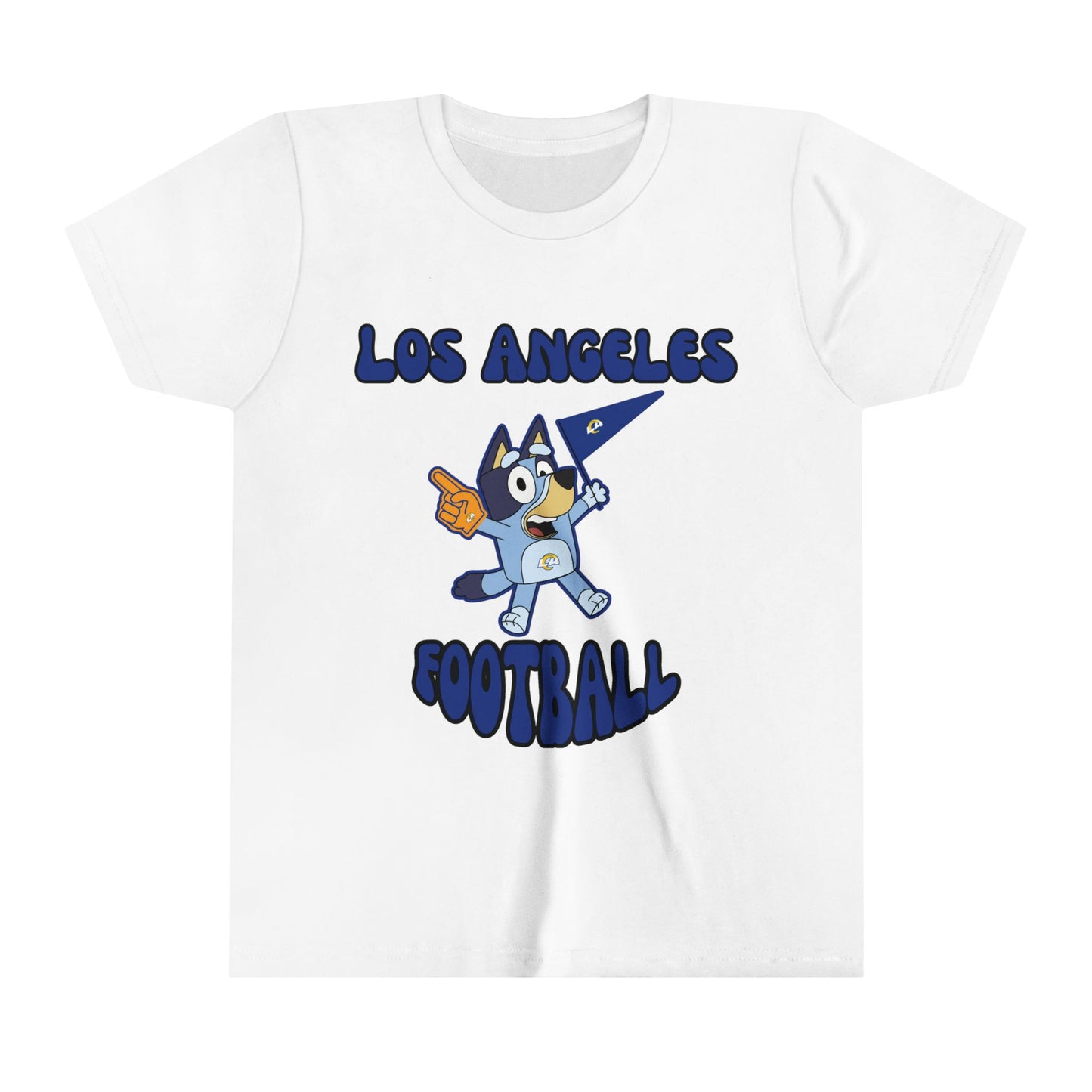 Youth Bluey Design Las Angeles Rams Football -Inspired T-Shirt