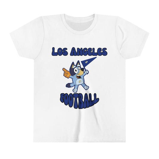 Youth Bluey Design Las Angeles Rams Football -Inspired T-Shirt