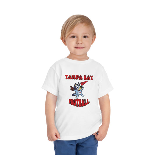 Toddler Bluey Design Tampa Bay Buccaneers Football -Inspired T-Shirt