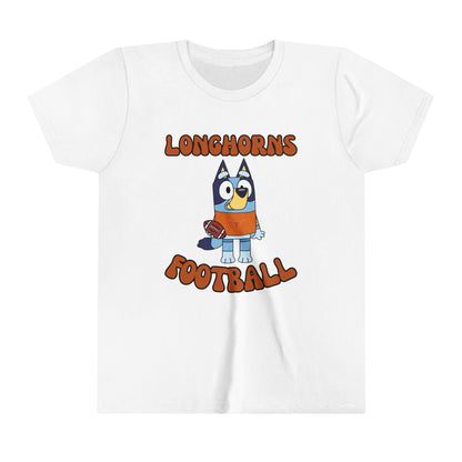 Customizable Bluey College Football Youth Tee-Shirt