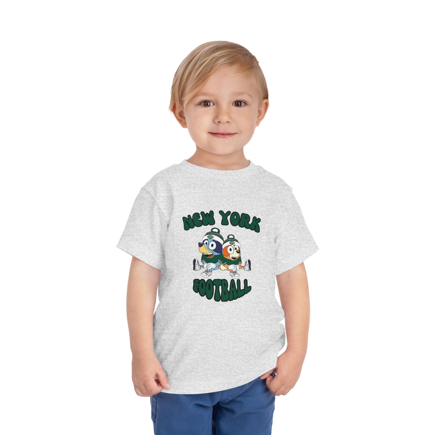 Toddler Bluey & Bingo Design New York Jets Football - Inspired T-Shirt