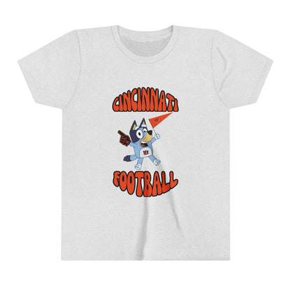 Youth Bluey Design Cincinnati Bengals Football -Inspired T-Shirt