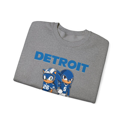 Sonic and Knuckles Jahmyr Gibbs and David Montgomery Detroit Lions Unisex Crewneck Sweatshirt