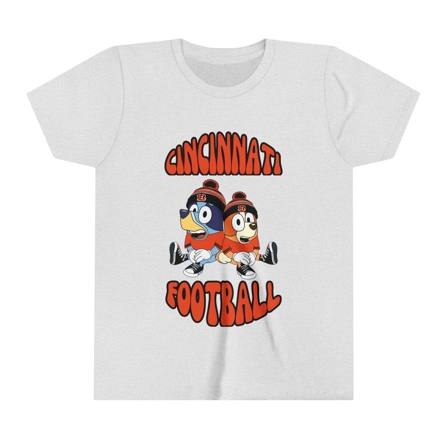 Youth Bluey & Bingo Design Cincinnati Bengals Football - Inspired T-Shirt