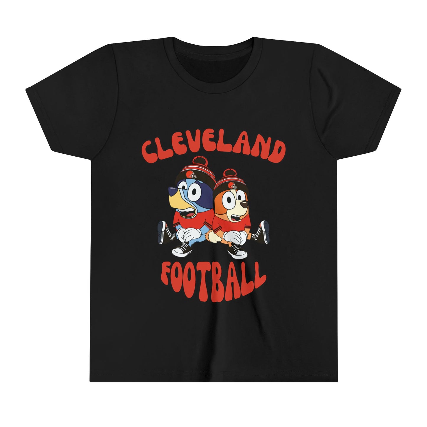 Youth Bluey & Bingo Design Browns Football - Inspired T-Shirt