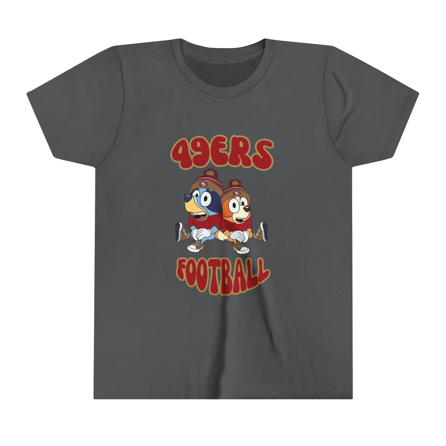 Youth Bluey & Bingo Design 49ERS Football - Inspired T-Shirt