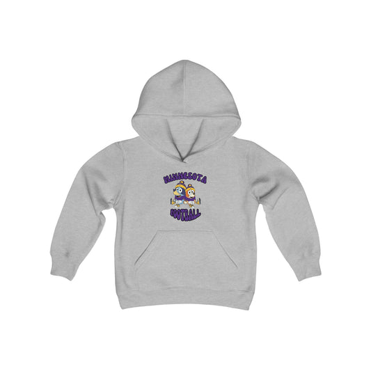 Youth Bluey & Bingo Design Vikings Football - Inspired Heavy Blend Hooded Sweatshirt