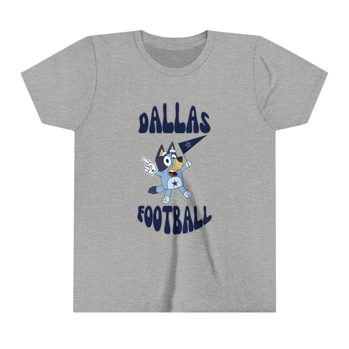 Youth Bluey Design Dallas Cowboys Football -Inspired T-Shirt