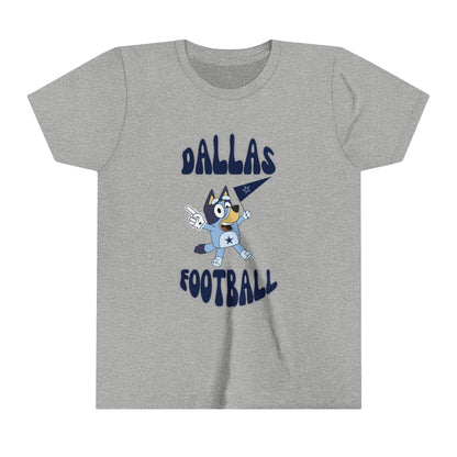 Youth Bluey Design Dallas Cowboys Football -Inspired T-Shirt