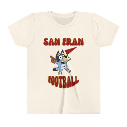 Youth Bluey Design San Francisco 49ers Football -Inspired T-Shirt