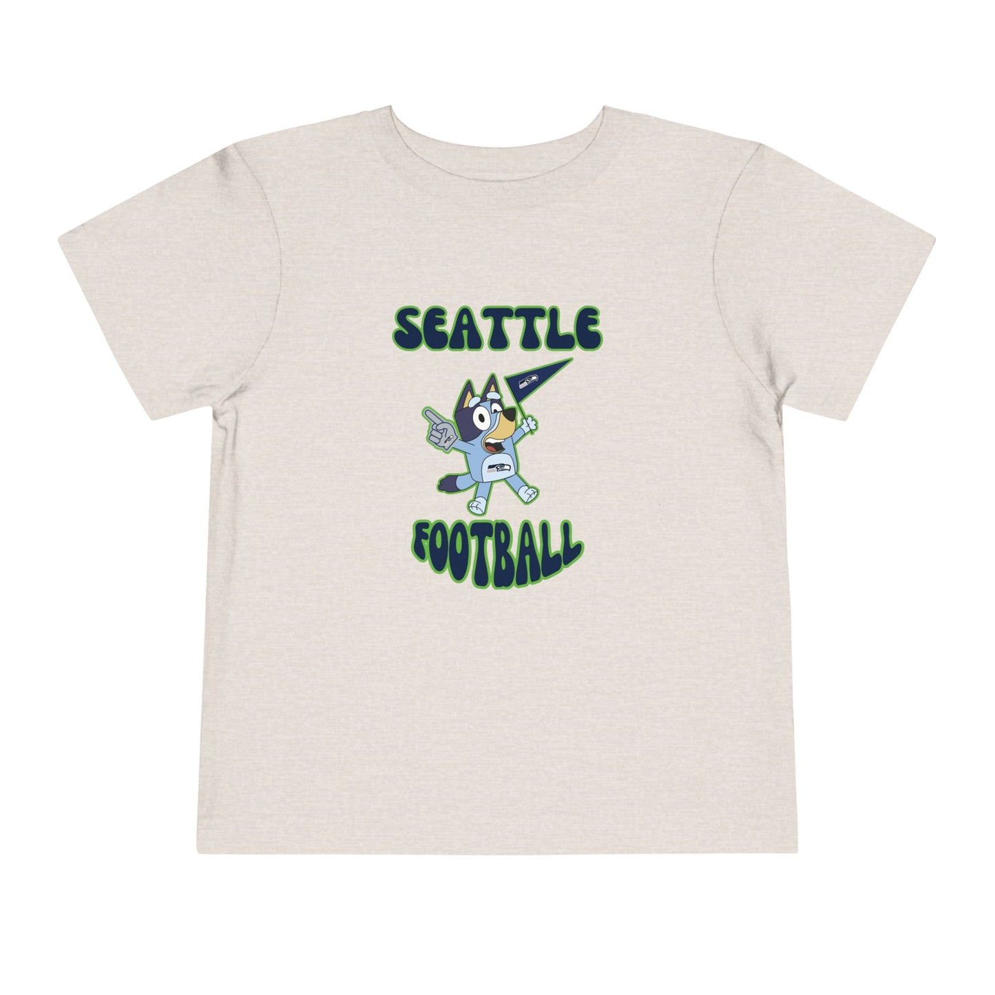 Toddler Bluey Design Seattle Seahawks Football -Inspired T-Shirt