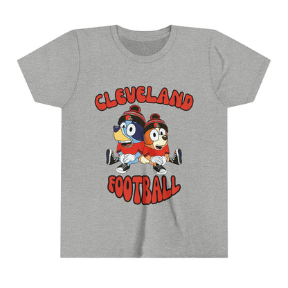 Youth Bluey & Bingo Design Browns Football - Inspired T-Shirt