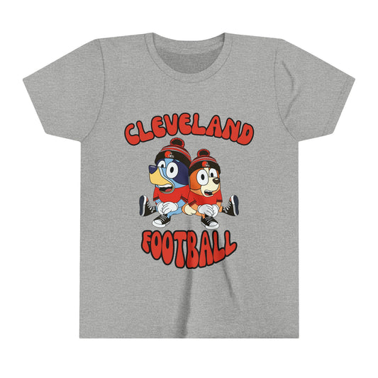 Youth Bluey & Bingo Design Browns Football - Inspired T-Shirt