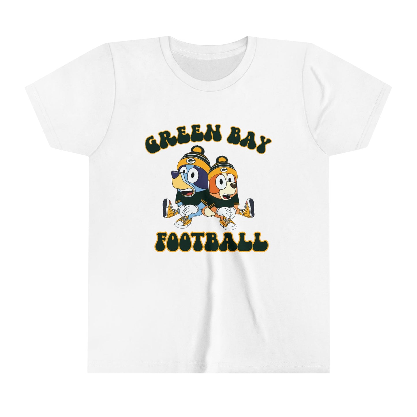 Youth Bluey & Bingo Design Green Bay Football - Inspired T-Shirt