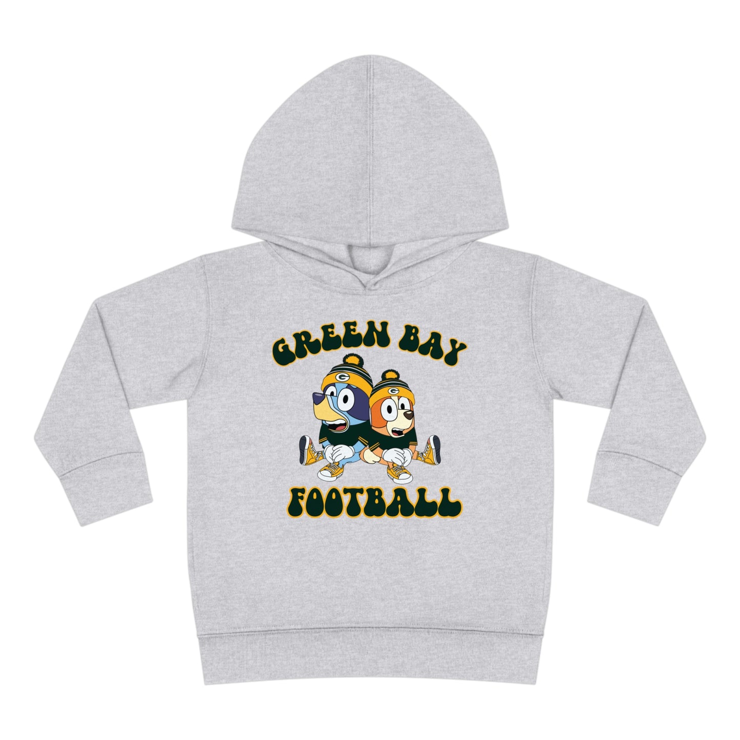 Toddler Bluey & Bingo Design Green Bay Football - Inspired Pullover Fleece Hoodie