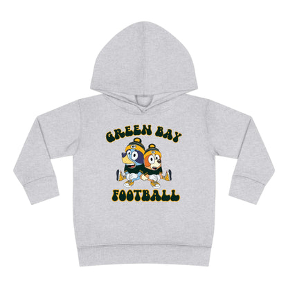 Toddler Bluey & Bingo Design Green Bay Football - Inspired Pullover Fleece Hoodie