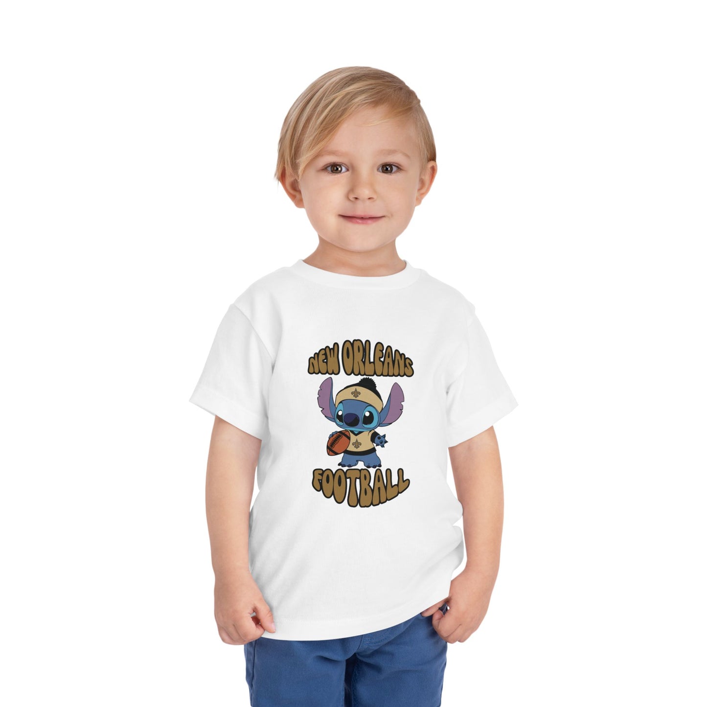 Toddler Stitch Design Saints Football - Inspired T-Shirt