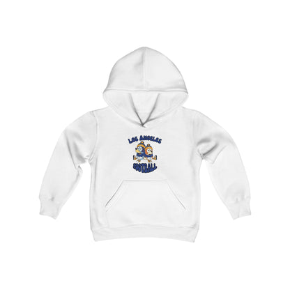 Youth Bluey & Bingo Design Rams Football - Inspired Heavy Blend Hooded Sweatshirt