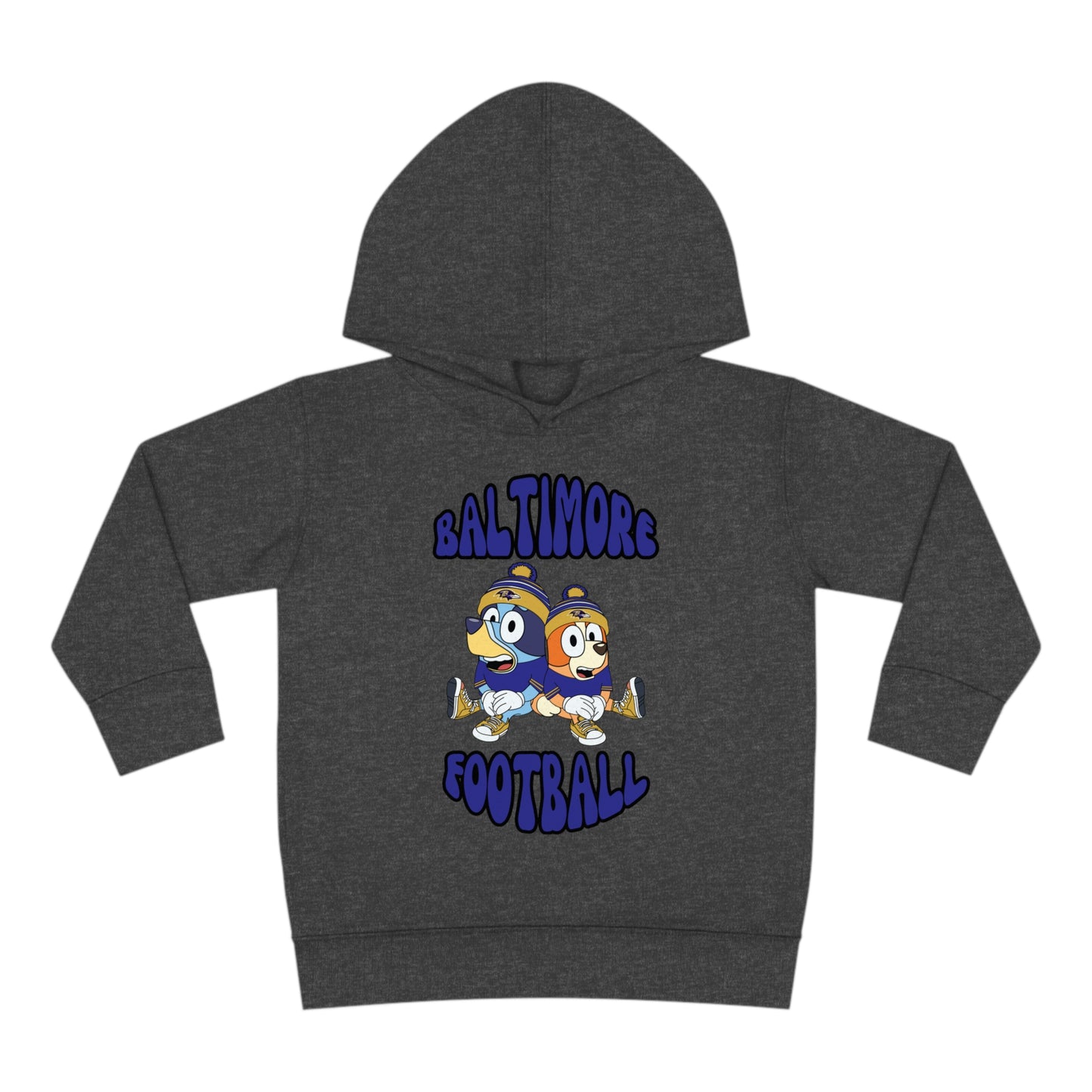 Toddler Bluey & Bingo Design Ravens Football - Inspired Pullover Fleece Hoodie