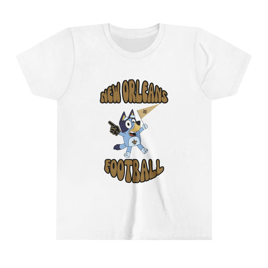 Youth Bluey Design New Orleans Saints Football -Inspired T-Shirt