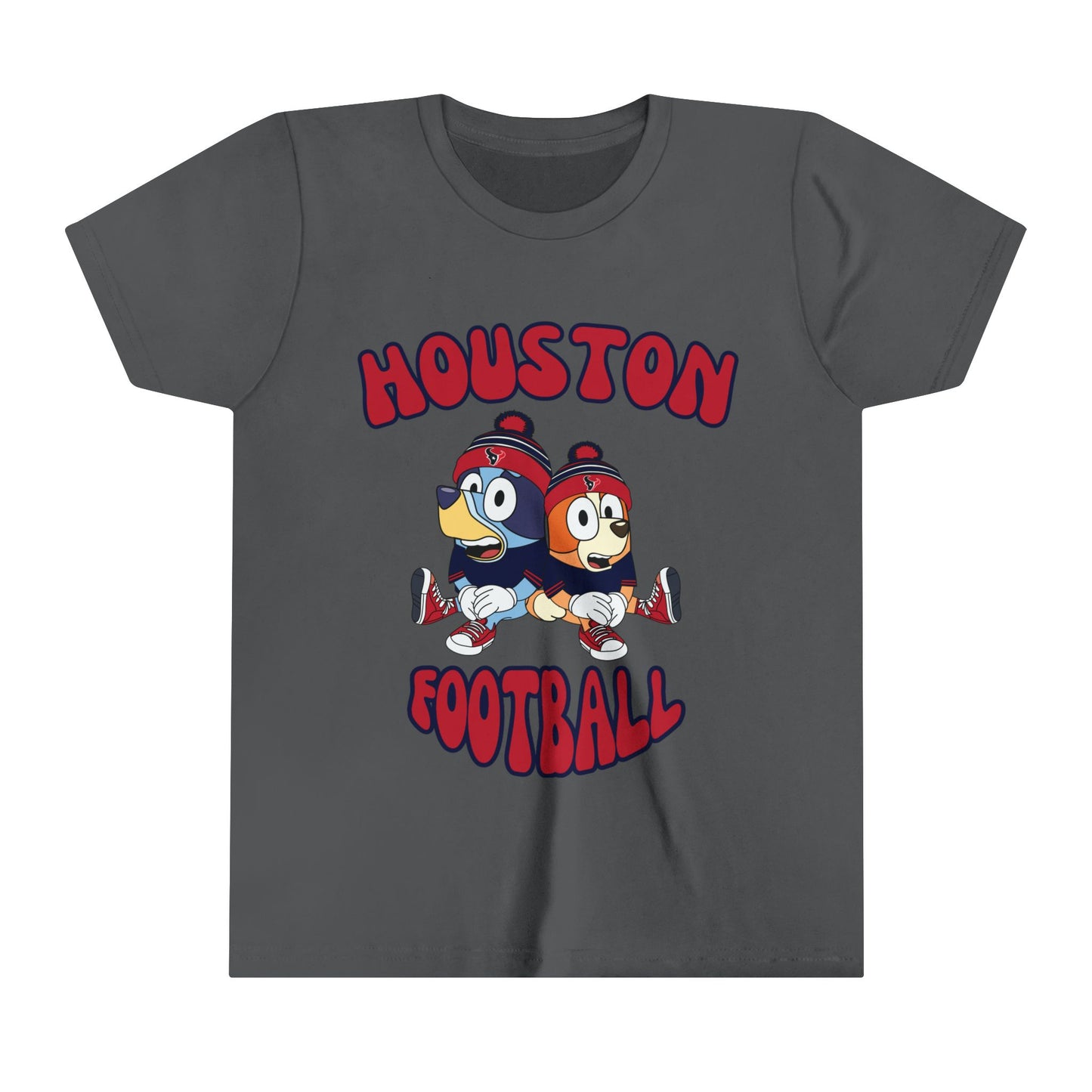 Youth Bluey & Bingo Design Texans Football - Inspired T-Shirt