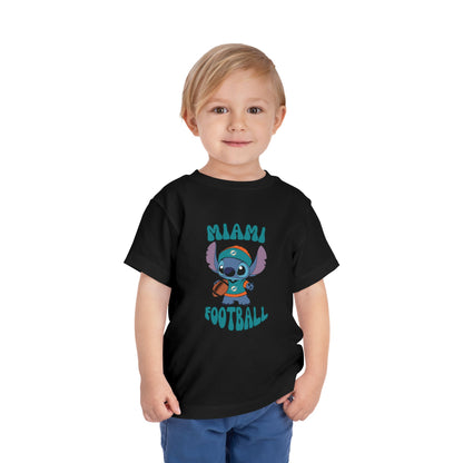 Toddler Stitch Design Dolphins Football - Inspired T-Shirt